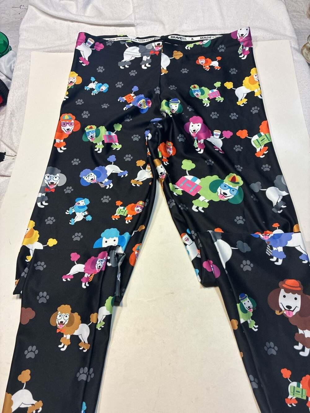 Brave New Look Women's Size L Poodle Print Leggings